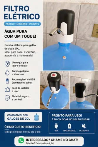 Filtro elétrico para galão 