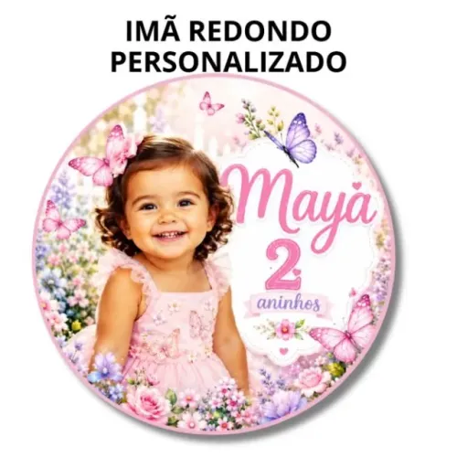 Imã de Geladeira Redondo  45mm Acrílico + Imã Adesivado