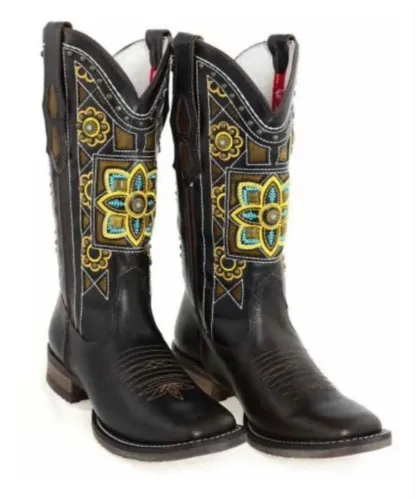 Bota Feminina Goyazes Bico Quadrado Cano Longo Atlanta Café