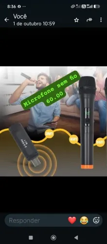 Microfone sem fio Profissional