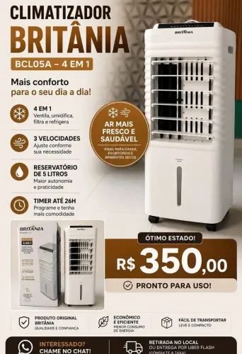 CLIMATIZADOR BRITÂNIA BCL05A 4 EM 1 ? R$ 350,00