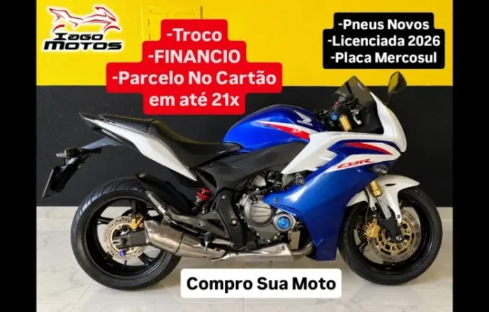 Honda CBR 600 F 2013, Pneus Novos, start fan titan bros 125 150 160 250 fazer xre