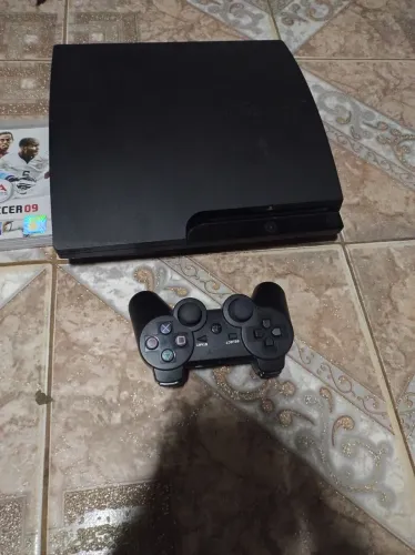 PS3 slim desbloqueado 1 controle vários jogos na memória 1 cd 