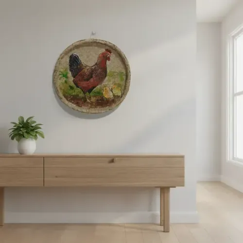 LINDA PINTURA ORIGINAL EM PENEIRA !! 40 CM DE DIÂMETRO!!!  IMPERDÍVEL!