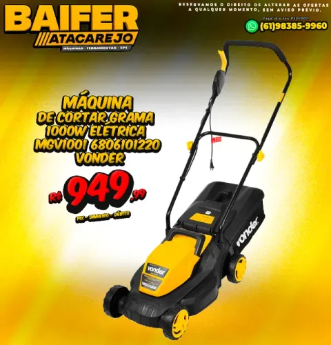 Máquina de Cortar Grama 1000w Elétrica MGV1001 6806101220 Vonder