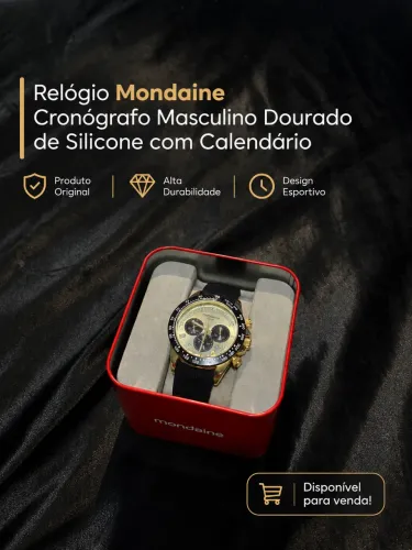 Relógio Mondaine Cronógrafo Masculino Dourado