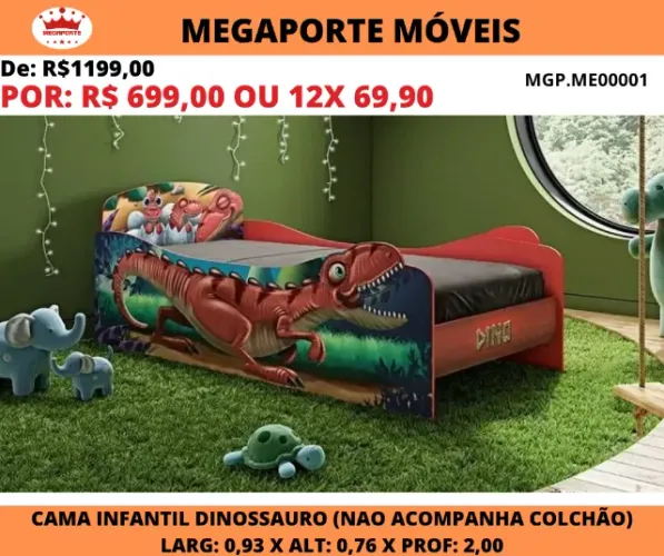 Cama Infantil Dinossauro 