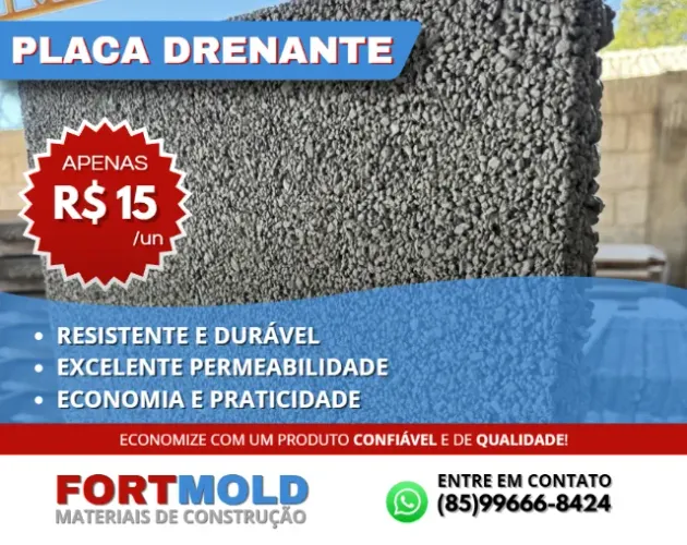 PLACA DRENANTE PRÉ-MOLDADA