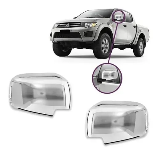 Aplique Cromado Do Retrovisor Mitsubishi L200 Triton Pajero