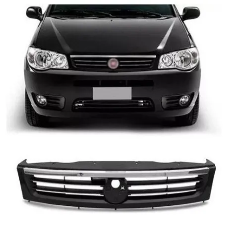 Grade superior parachoque Palio Siena Strada Economy c friso cromado