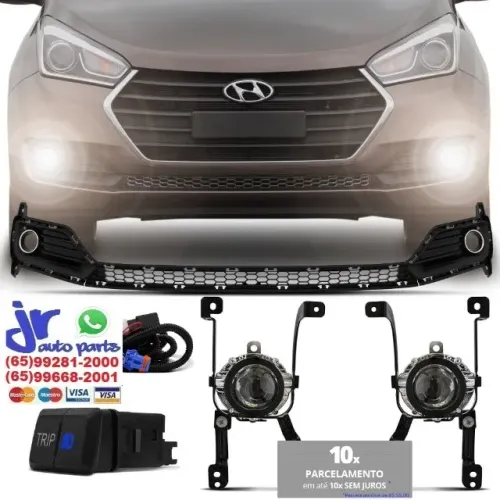 Kit Farol de Milha HB20 HB20S 2016 2017 2018 2019 Auxiliar Neblina