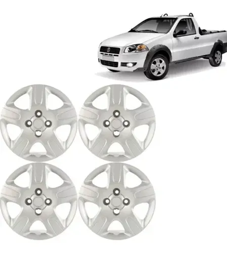 Jogo 4 Peças - Calota Aro 14  - Fiat Strada 2013 / 2014 - Grid