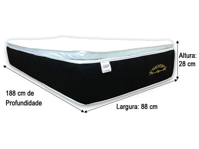 Colchão Solteiro Magnum 28X188X88 Molas Ensacadas a65