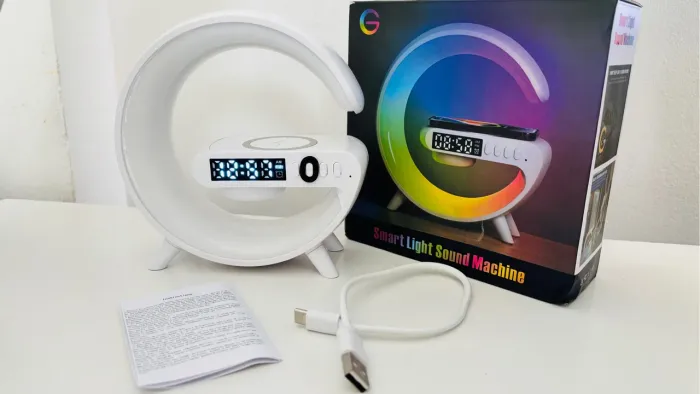 Despertador Relógio Inteligente com Carregador Wireless e Luz Noturna