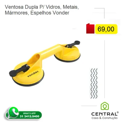 Ventosa dupla 118 mm plástica Vonder