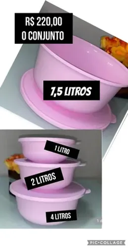 Tupperware conjunto rosa claro