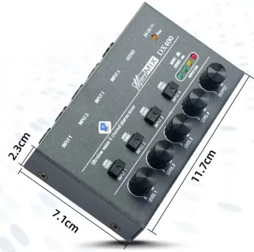 Mixer DX400 de áudio estéreo profissional de 4 canais