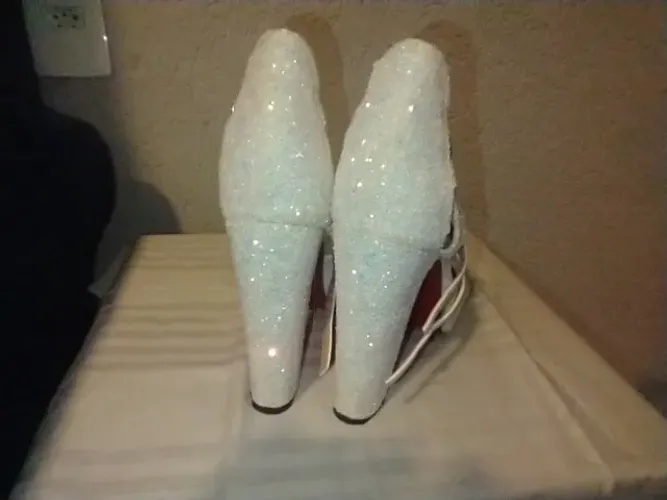 Sandália plataforma com Glitter