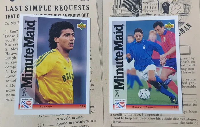 2 Cards de Futebol - Romário e Roberto Baggio - Colecionador