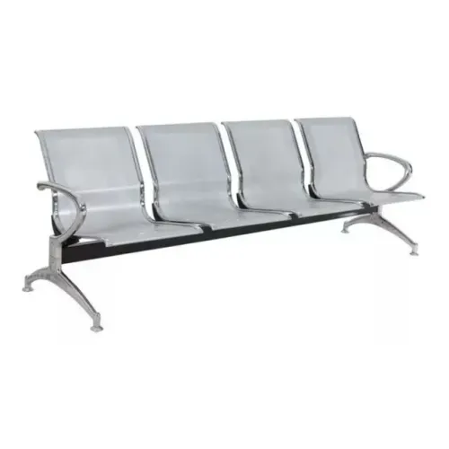 Longarina Aeroporto 4 Lugares Estrutura Cromada Conforto Resistente Modelo 33109