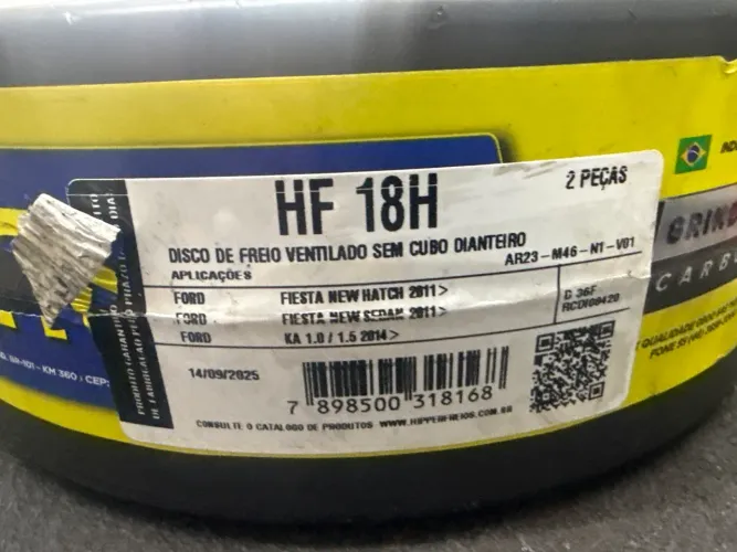 Disco de Freio Para New Fiesta New Ka Hipper Freio