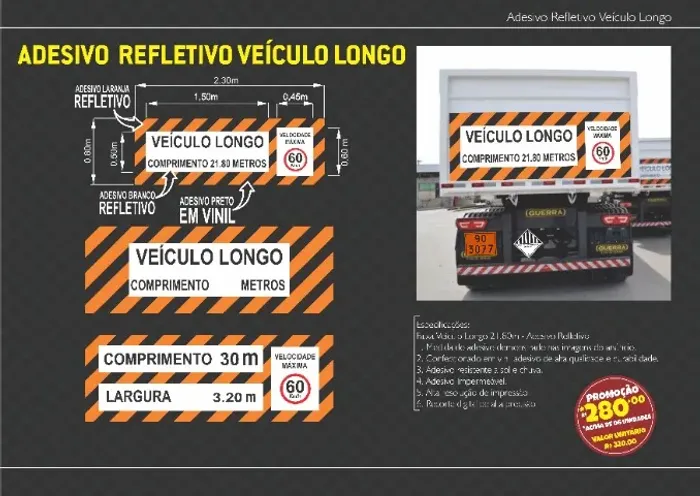 Adesivo veículo longo