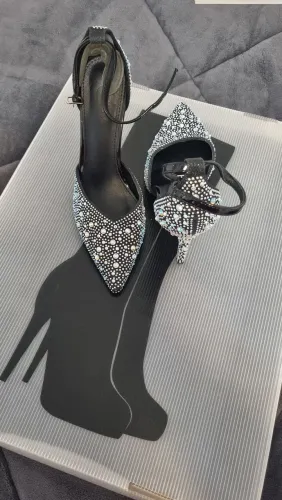 Sandália Salto Alto Strass Brilhante