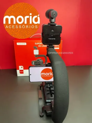 Estabilizador De Câmera Profissional Suporte de Celular Com Luz LED e Microfone Seguro e E