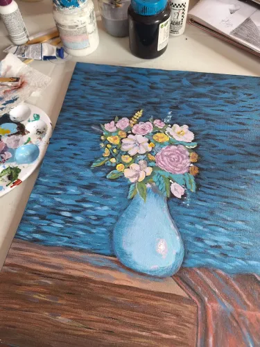 Quadro flores vivas autoral