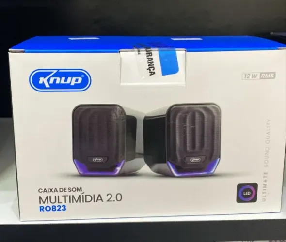 Caixa De Som Pc ou Notebook Usb 12w Rms Knup Kp-ro823 - Led -Loja Coimbra Computadores