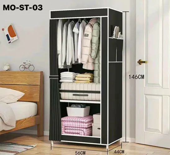 Guarda-Roupa Portátil com Prateleiras e Cabideiro - Organização e Praticidade