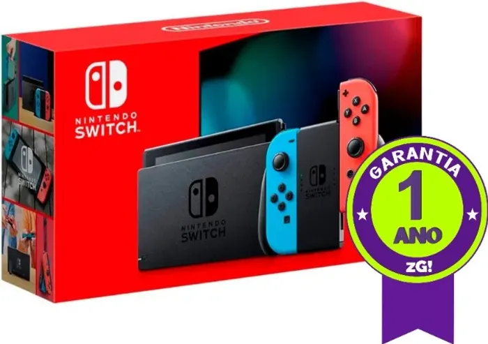 Console Nintendo Switch Neon Destravado 128GB + Frete Grátis + Garantia ZG! - Seminovo
