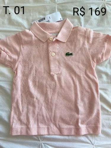 Camisa Polo Lacoste Infantil Rosa - T. 01