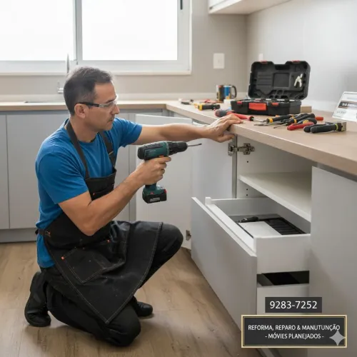 Reparos manutenção em geral em móveis planejados. 