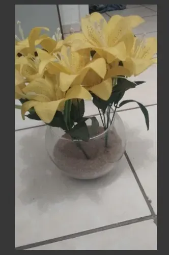 Vaso + flor artificial