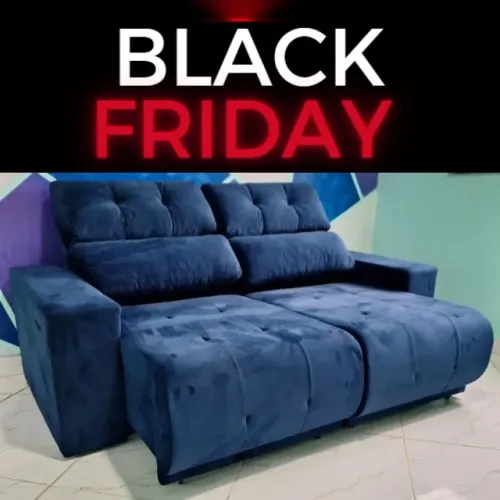 sofa retratil e reclinavel azul