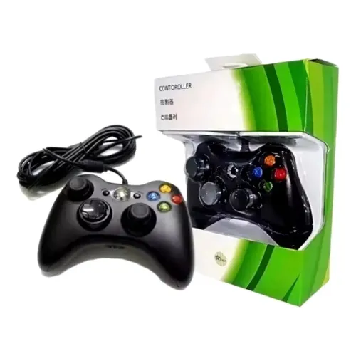 Controle X box com fio USB <br>Conexão plug play
