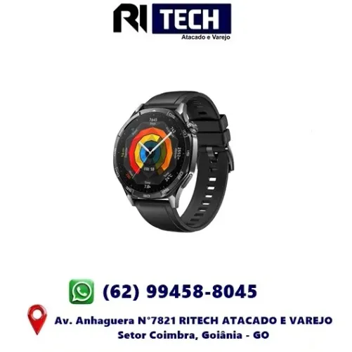 Relógio SmartWatch HUAWEI GT 5 46mm Tela AMOLED GPS Compatível com iOS e Android
