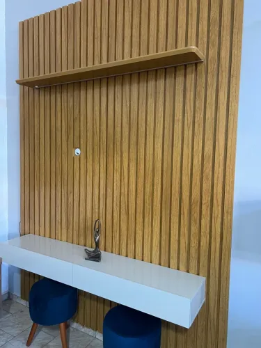 Painel Ripado Mdf Novo Com Led 