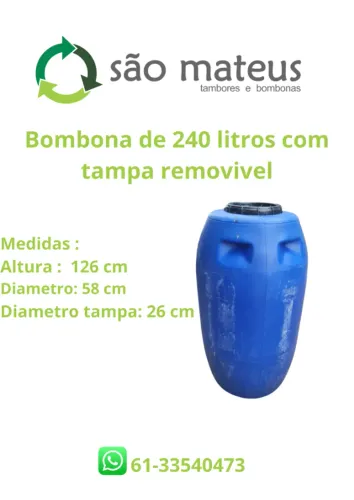 Bombona de 240 litros (alimentícia)