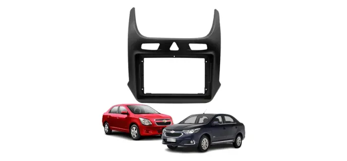 Moldura de Som Tela Painel MP5 Multimídia 2Din 9'' Polegadas GM Cobalt 2016 até 2020