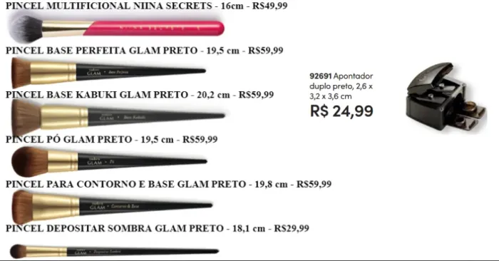 Kit de pinceis + apontador