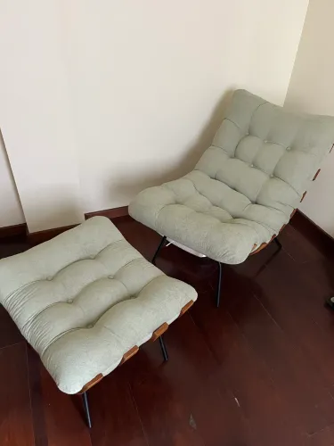 Poltrona Costela de Adão com puff