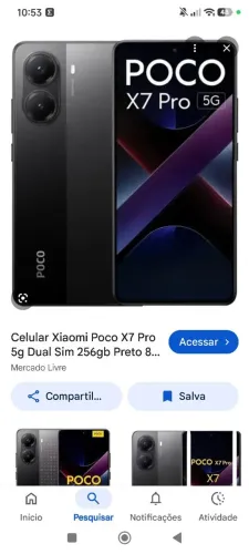 Celular poco X7 pro em ótimo estado, apenas 4 meses de uso única dona