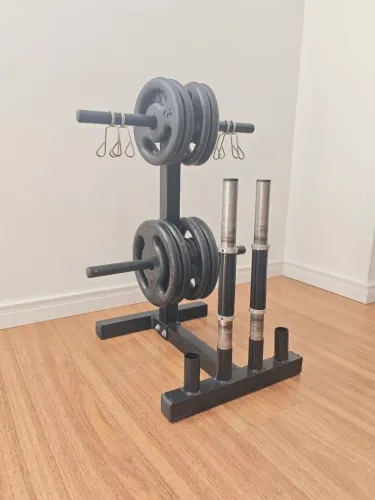 Kit Anilha, Barra e Suporte - 32kg