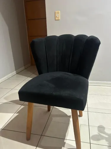Conjunto de 6 cadeiras de veludo preto