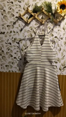 Vestido listras Clock House