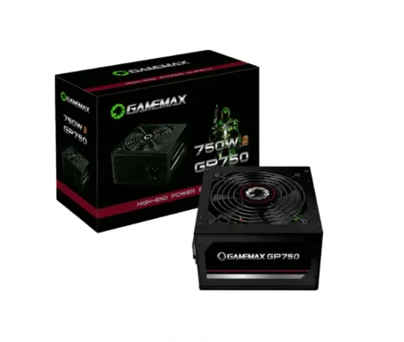 Fonte Gamemax GP750, 750W, 80 Plus Bronze, PFC Ativo, Com Cabo, Preto-Loja Fs