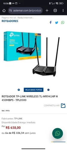 Roteador/Repetidor tp link tl-wr941hp