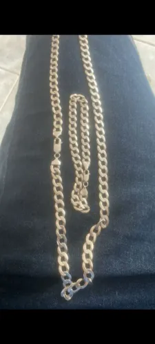 Cordão e pulseira de prata